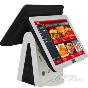 【6400白色双屏收银机触摸屏收银机POS收款