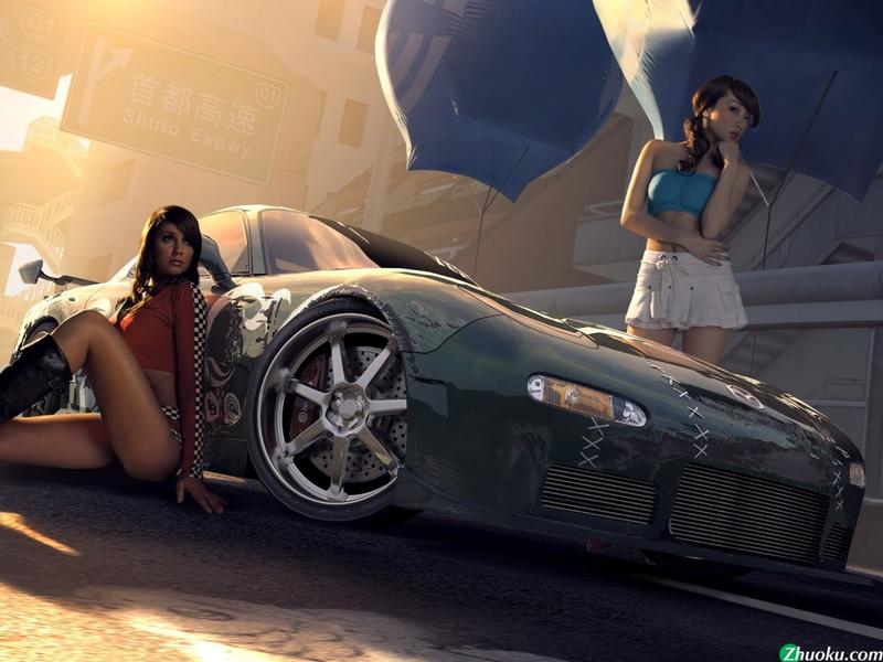 【高清图】《极品飞车11》<em>香车美女游戏</em>壁纸