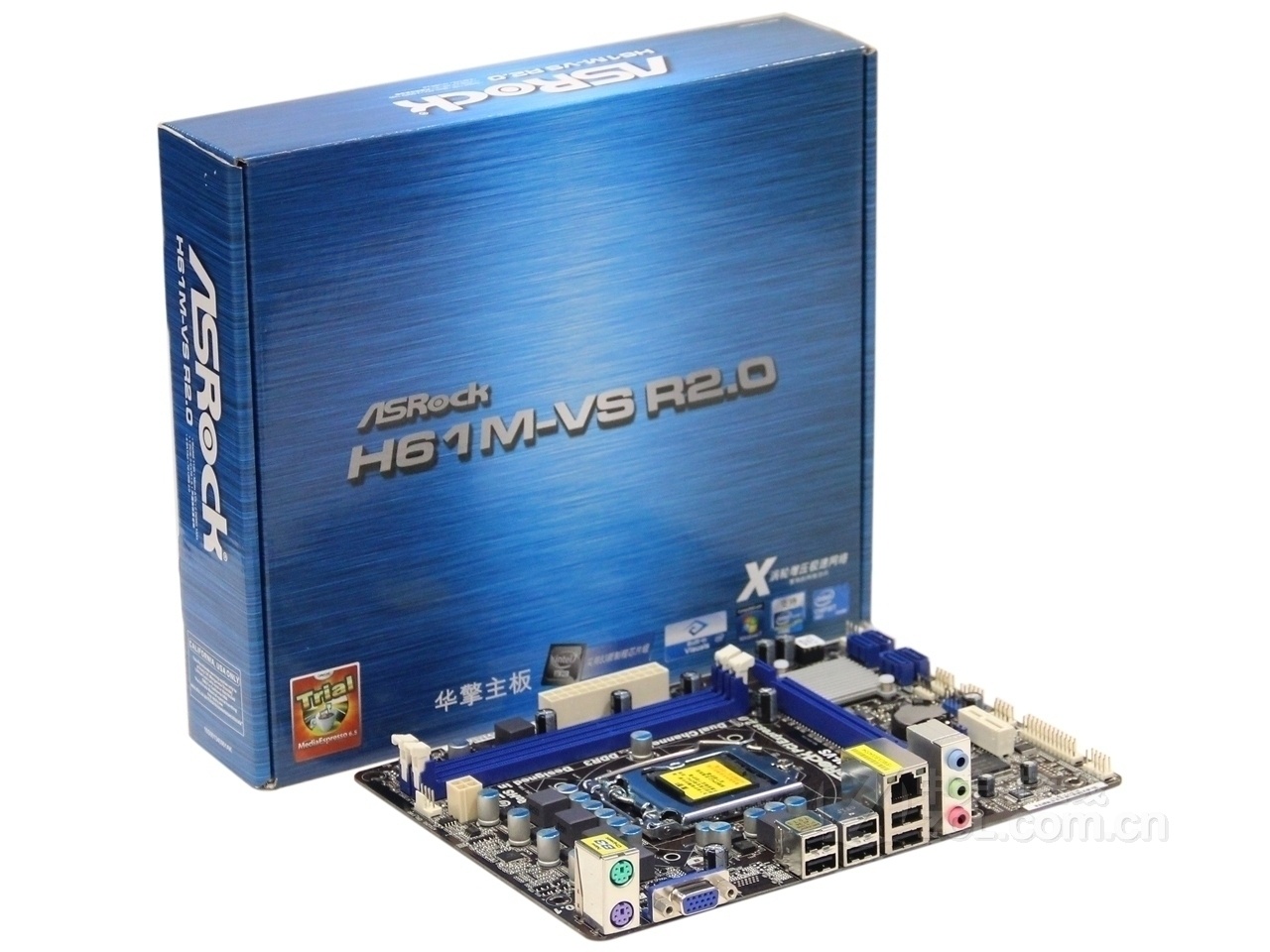 【原始大图】华擎H61M-VS R2.0整体外观图片
