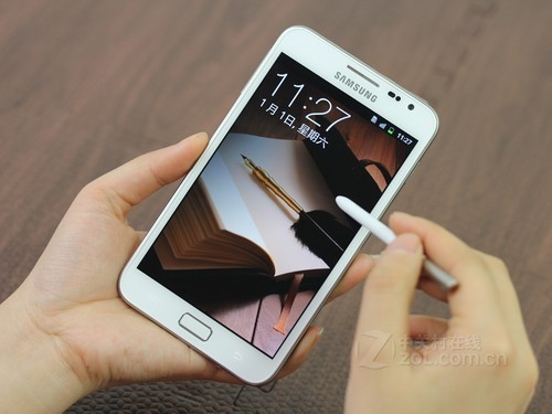 三星 GALAXY NOTE 白色 正面图 