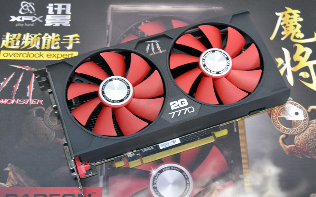 xfx讯景hd7770魔将2g双风扇