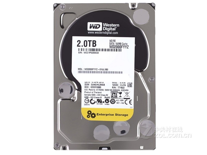 西部数据 西部数据RE系列 2TB 7200转 64MB SATA3(WD2000FYYZ) 机械硬盘产品图片