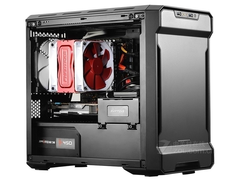 phanteks追风者pk215迷你itx侧透水冷机箱