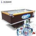 乐创（lecon）平岛柜卧式冰柜展示柜保鲜柜冷藏柜冷饮柜(1.6米331L冷冻灰色金/银边款)
