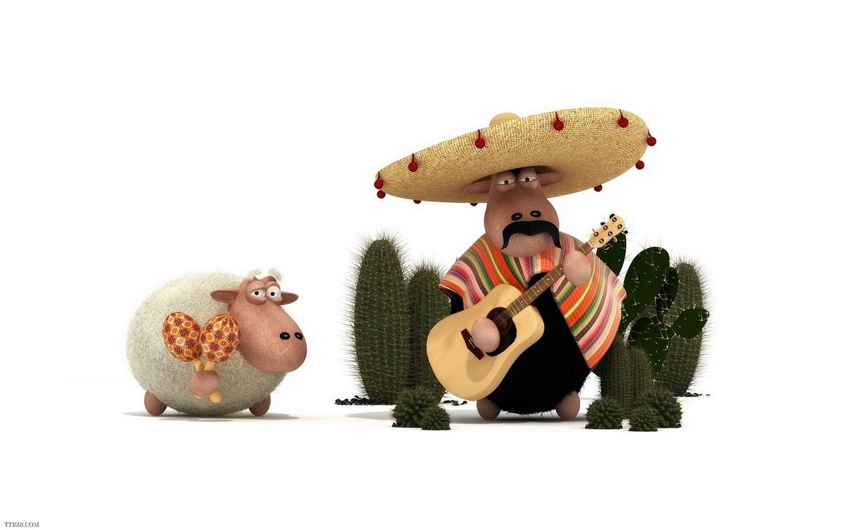 【高清图】 22液晶专用!1680×1050卡通sheep壁纸图5