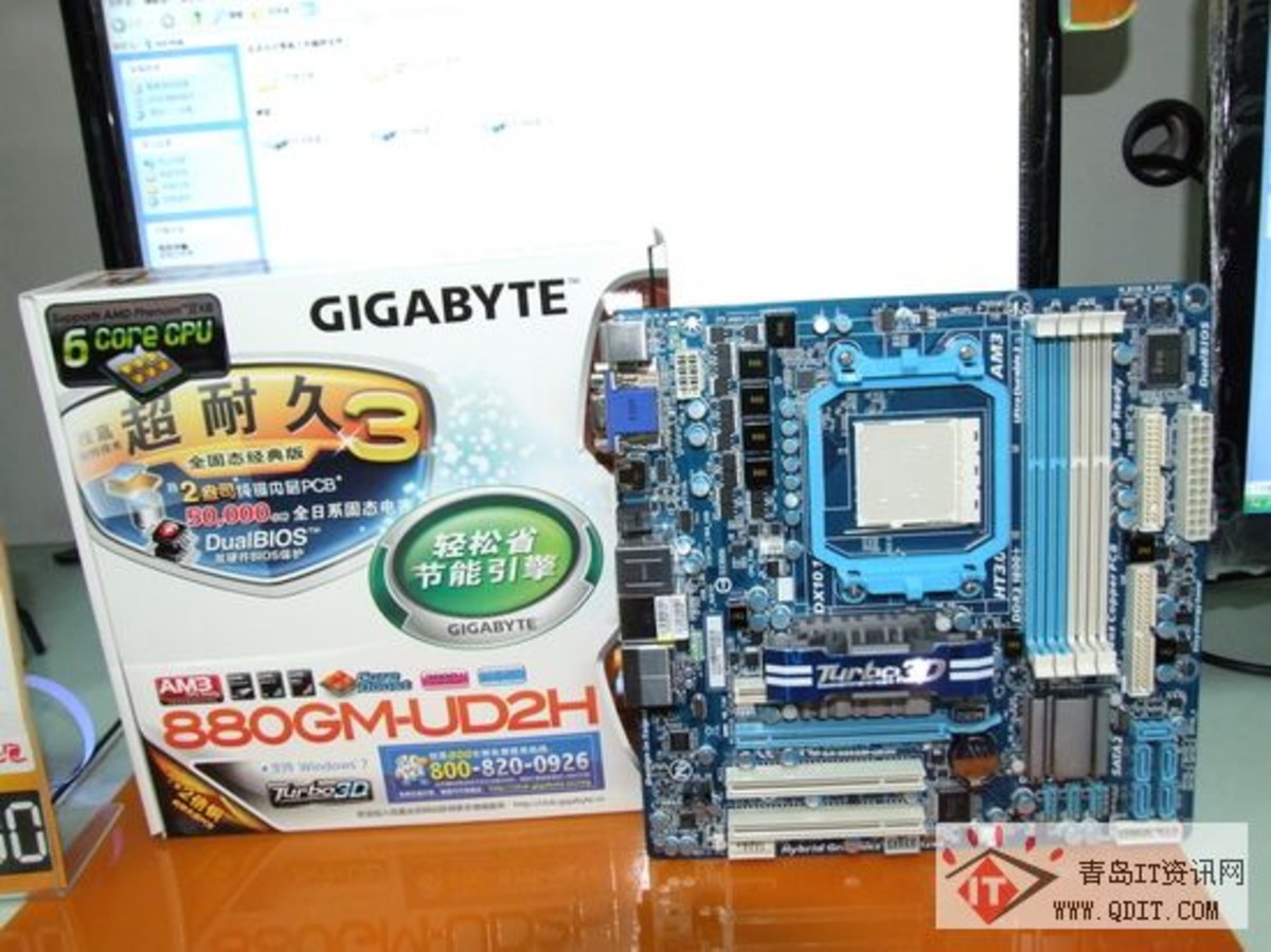 【高清图】 能将四核变六核 技嘉880g主板首发岛城卖场!图1