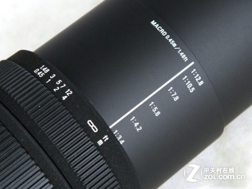 镜头上放大倍率的刻度显示