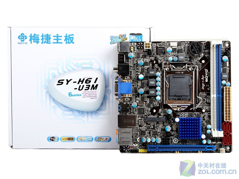 【图】小板同样不简单 梅捷itx板型h61多图赏-zol主板